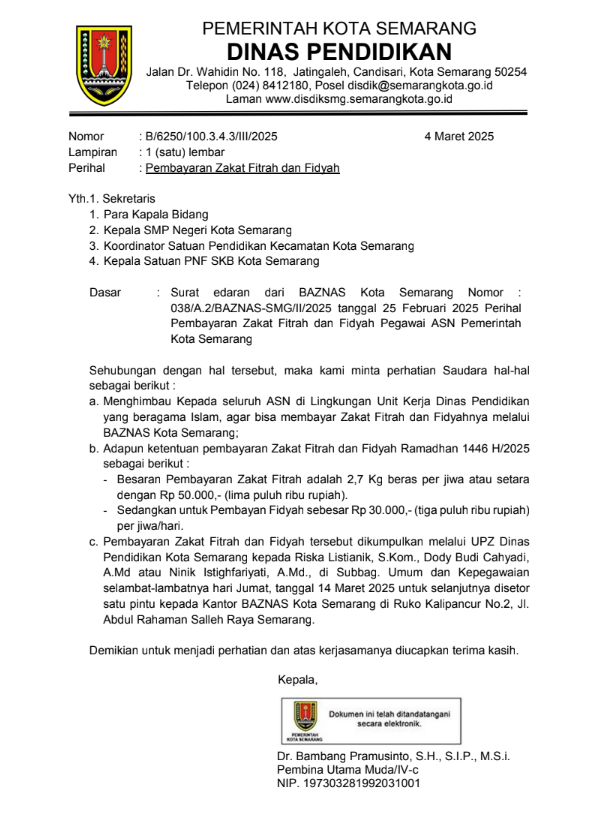 Pembayaran Zakat Fitrah dan Fidyah